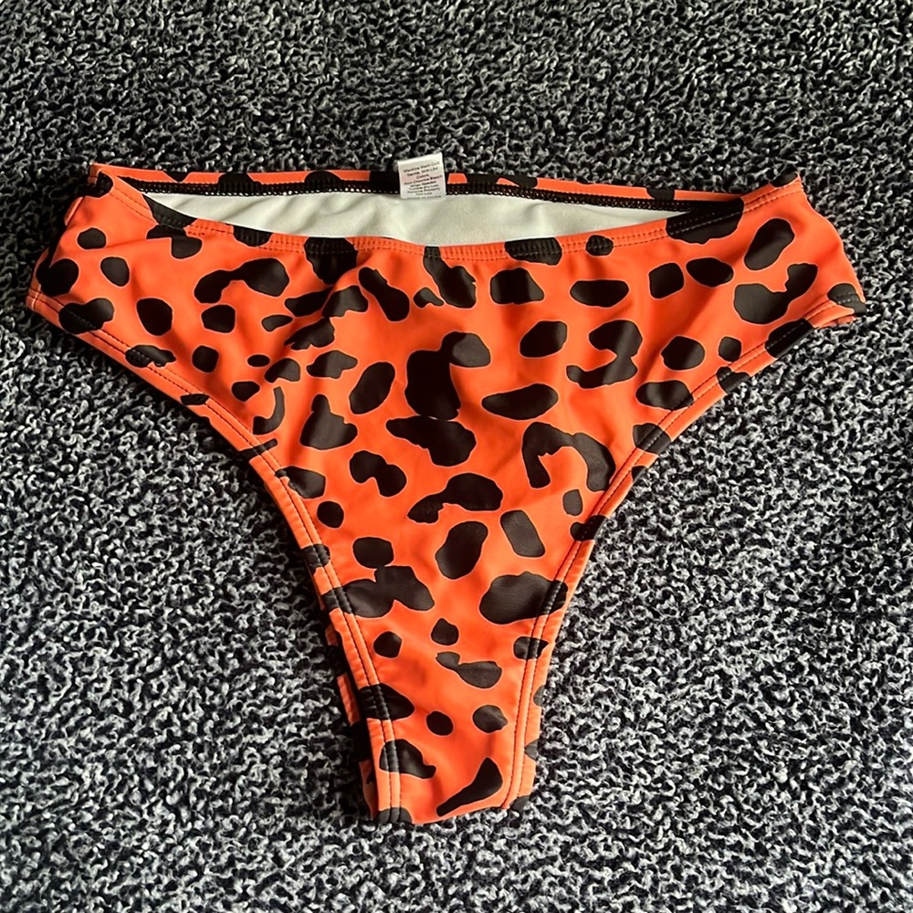 Orange Cheetah Print Women’s Swim Bottoms